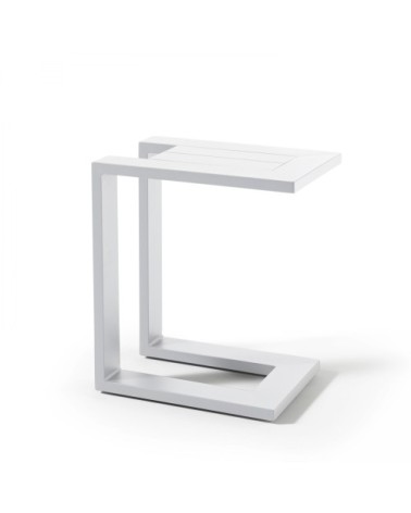 Tablette pour bain de soleil en aluminium blanc