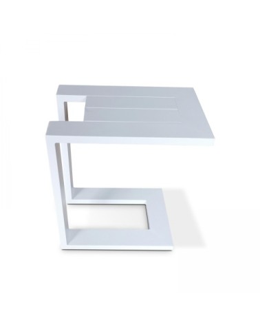 Tablette pour bain de soleil en aluminium blanc