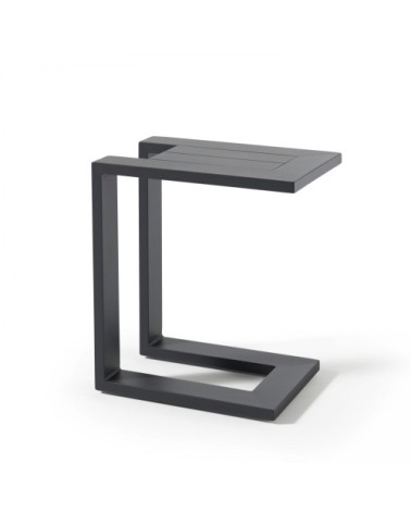 Tablette pour bain de soleil en aluminium gris