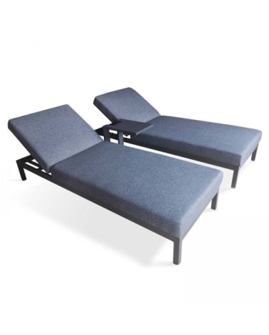 Tablette pour bain de soleil en aluminium gris