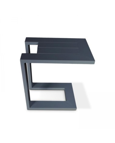 Tablette pour bain de soleil en aluminium gris