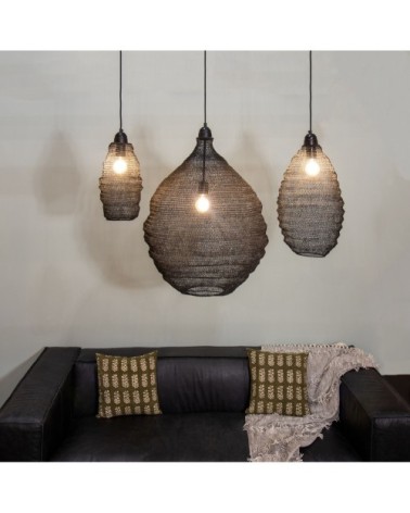 Suspension en métal filaire noir H35