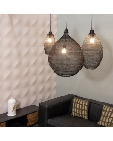 Suspension en métal filaire noir H73