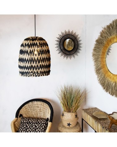 Cache ampoule en jonc de mer noir