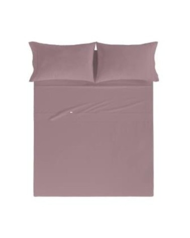Drap de lit en coton percale mauve 160x280 cm