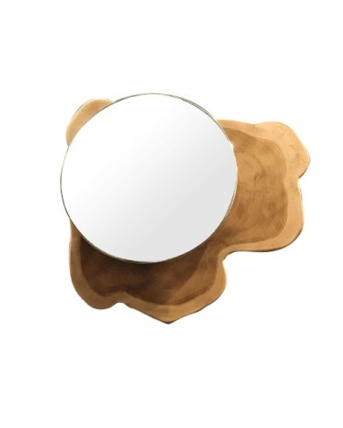 Miroir de forme naturelle en teck