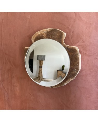 Miroir de forme naturelle en teck