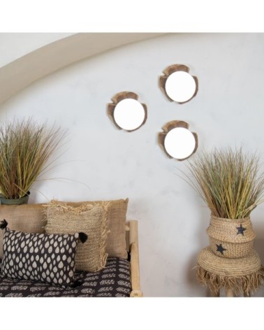 Miroir de forme naturelle en teck