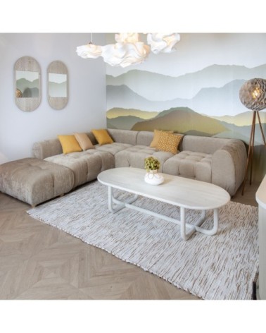 Tapis en coton et jute blanc et beige 240x170