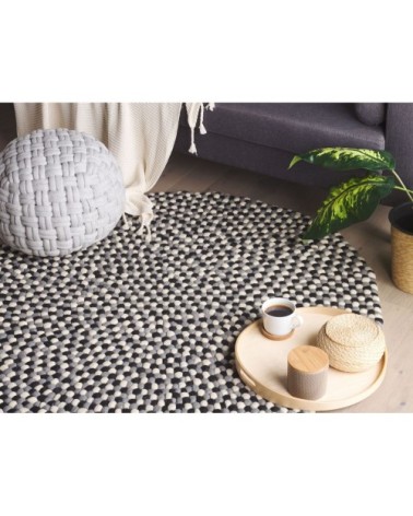 Tapis en tissu noir 140x140cm