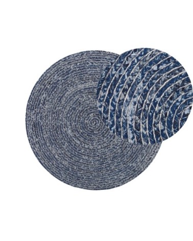 Tapis en tissu bleu 140x140cm