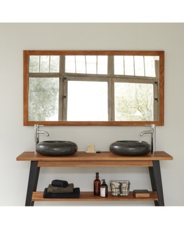 Miroir en teck massif rectangulaire 150 cm