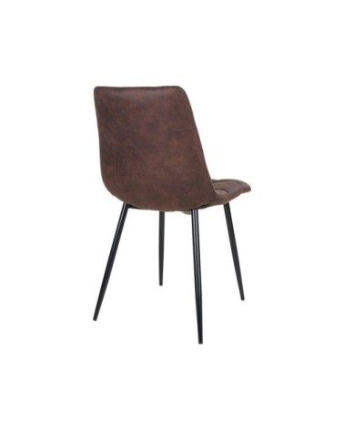 Chaise design en tissu pieds métal marron