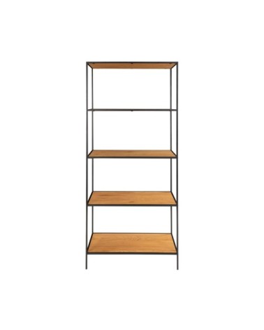 Etagère en bois et métal 80x170cm bois clair  et  noir