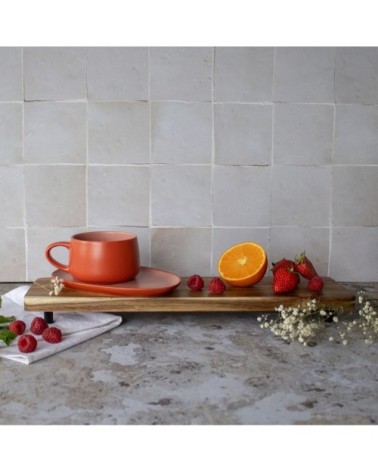 Tasse à thé avec soucoupe en grès 30 cl