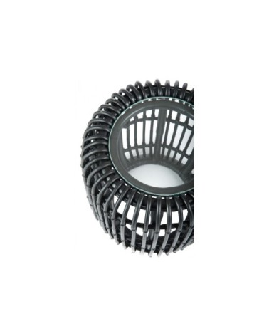 Bout de canapé rond rotin et verre