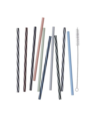Lot de 10 pailles design