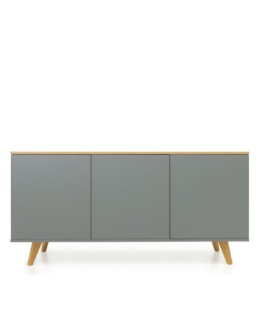 Buffet en bois 3 portes L162cm gris