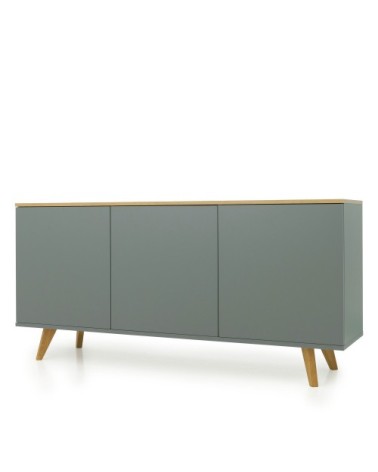 Buffet en bois 3 portes L162cm gris