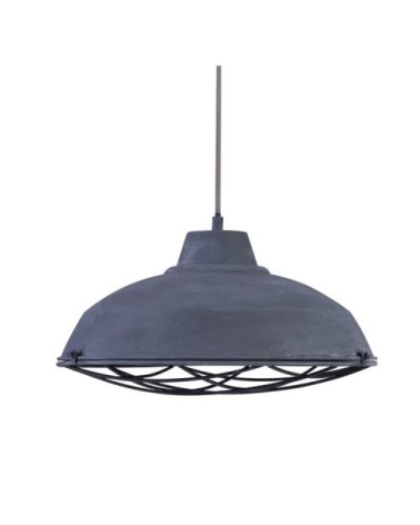 Suspension filaire en métal gris béton