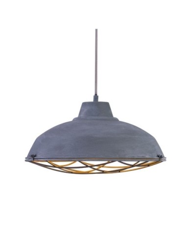 Suspension filaire en métal gris béton