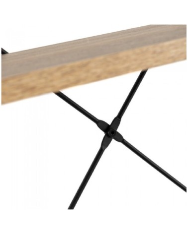 Étagère inclinée 4 plateaux en MDF bois et métal noir