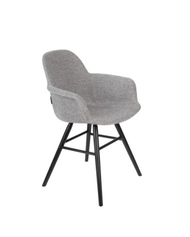 Fauteuil design tissu gris