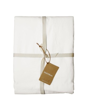 Drap-housse uni en coton lavé blanc