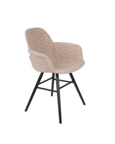 Fauteuil design tissu beige