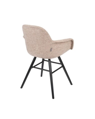 Fauteuil design tissu beige