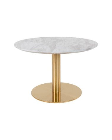 Table basse ronde effet marbre 70cm or