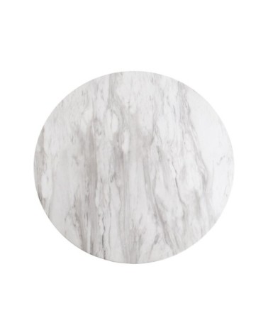 Table basse ronde effet marbre 70cm or