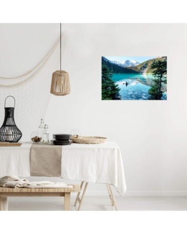 Tableau sur toile lac turquoise 45x65cm