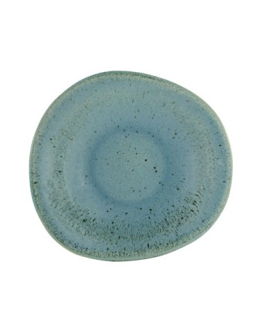 Assiette creuse en grès réactif bleu 22 cm - Lot de 6