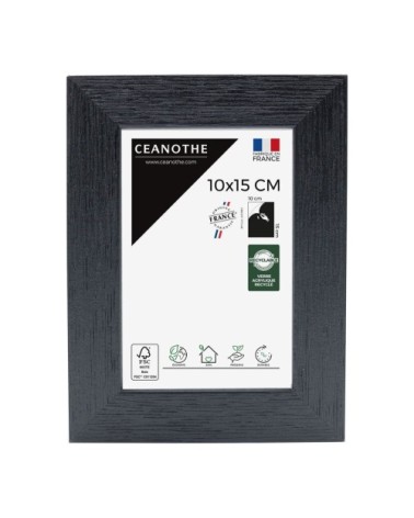 Cadre photo noir 10x15 cm bois reconstitué fsc