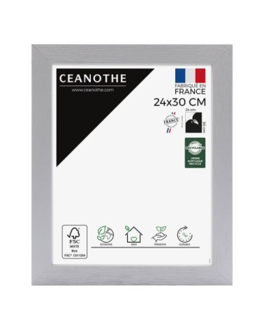 Cadre photo gris 24x30 cm bois reconstitué fsc