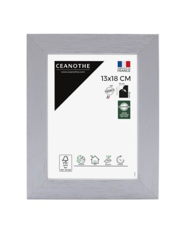 Cadre photo gris 13x18 cm bois reconstitué fsc