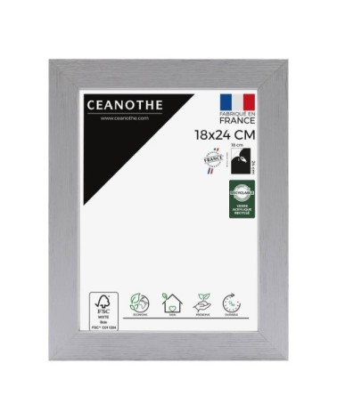 Cadre photo gris 18x24 cm bois reconstitué fsc
