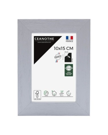 Cadre photo gris 10x15 cm bois reconstitué fsc
