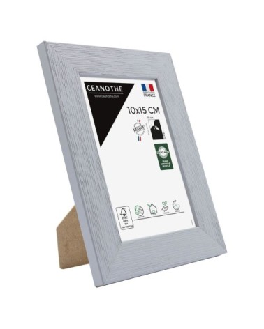 Cadre photo gris 10x15 cm bois reconstitué fsc