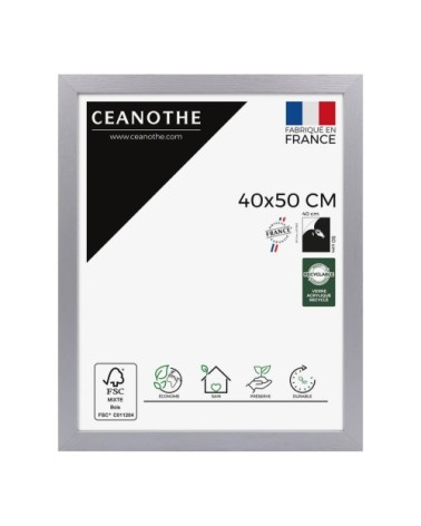 Cadre photo gris 40x50 cm bois reconstitué fsc