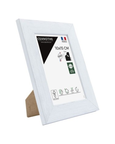 Cadre photo blanc 10x15 cm bois reconstitué fsc