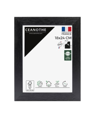 Cadre photo noir 18x24 cm bois reconstitué fsc