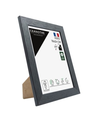 Cadre photo noir 18x24 cm bois reconstitué fsc