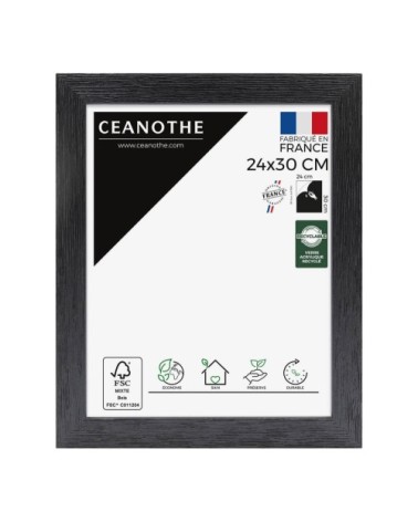 Cadre photo noir 24x30 cm bois reconstitué fsc