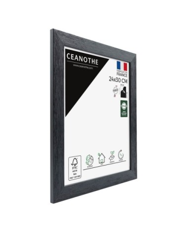 Cadre photo noir 24x30 cm bois reconstitué fsc