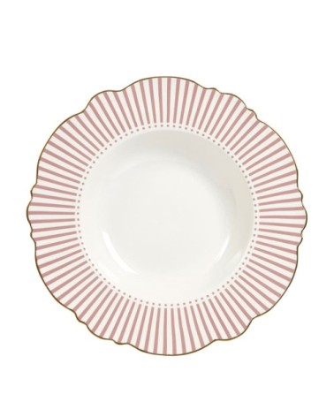 Assiette creuse rose D23cm