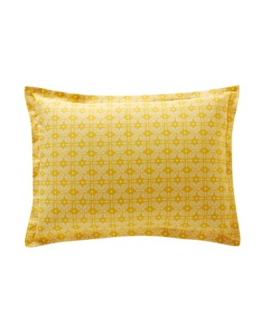 Taie d'oreiller rectangulaire en coton jaune citron