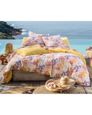 Drap-housse 160x200 en coton jaune