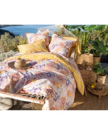 Drap-housse 90x190 en coton jaune